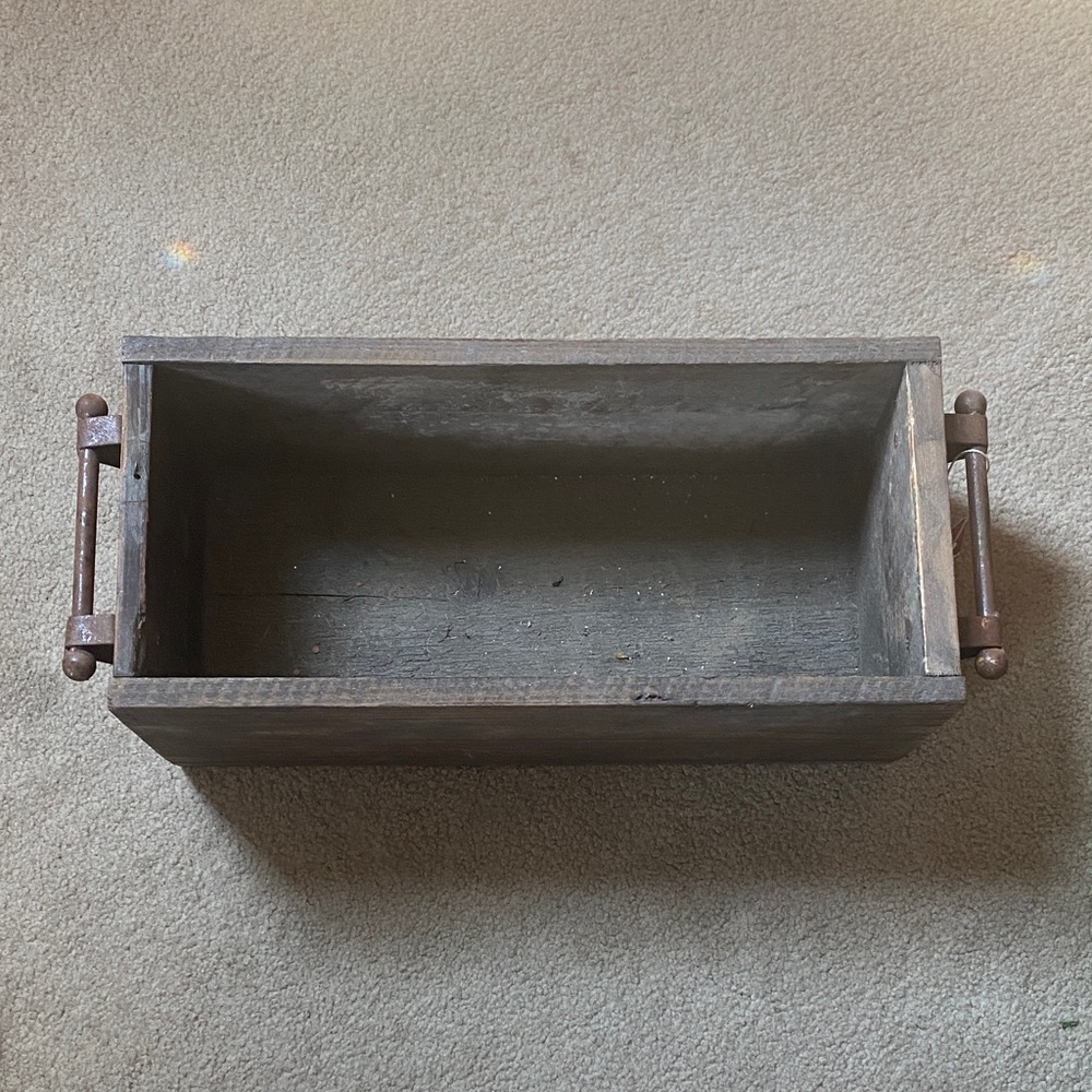 Rustic Wooden Box with Handles